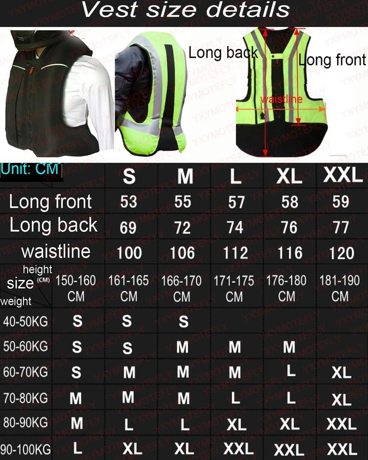 Reflective Motorcycle Airbag Vest Automatic/Manual Inflatable Jacket For Riding, Cycling, Horse Protection