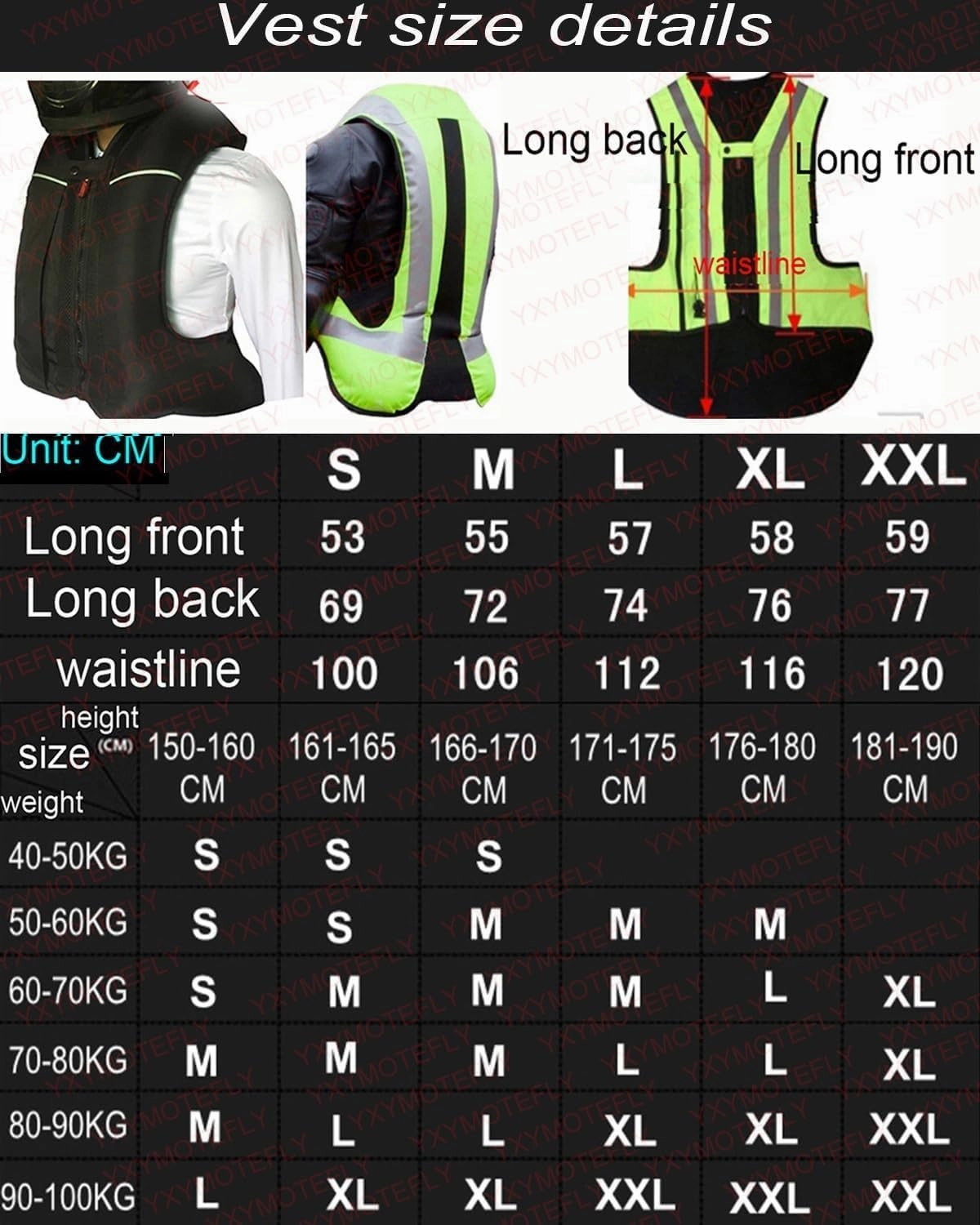 Reflective Motorcycle Airbag Vest Automatic/Manual Inflatable Jacket For Riding, Cycling, Horse Protection