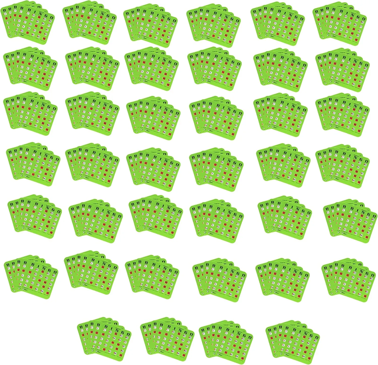 Regal Bingo Bulk Bingo Cards with Sliding Windows - Reusable Large Print Bingo Game Cards for Adults Large Group - 200 Pack, Green