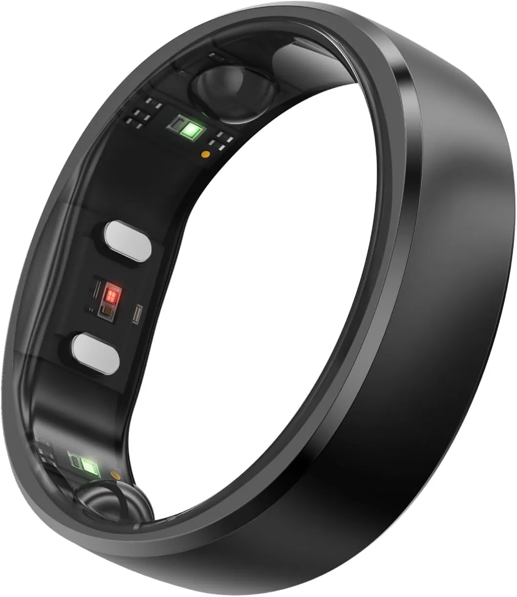 RingConn Gen 2, World’s First Smart Ring with Sleep Apnea Monitoring, No APP Subscription, 12-Day Battery Life, Stress/Heart Rate/Women's Health Tracker, Android & iOS Compatible (Black, Size 14)