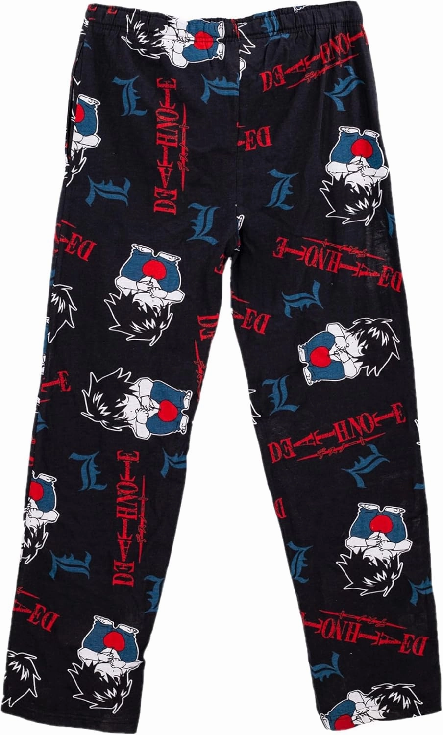 Ripple Junction Death Note Men’s Lounge Pants L Lawliet Chibi Super Deformed SD Anime Logo All Over Print Officially Licensed