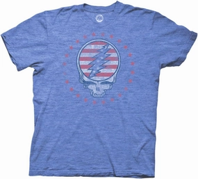 Ripple Junction Grateful Dead Men's Short Sleeve T-Shirt Patriotic Steal Your Face 4th of July Stealie Officially Licensed