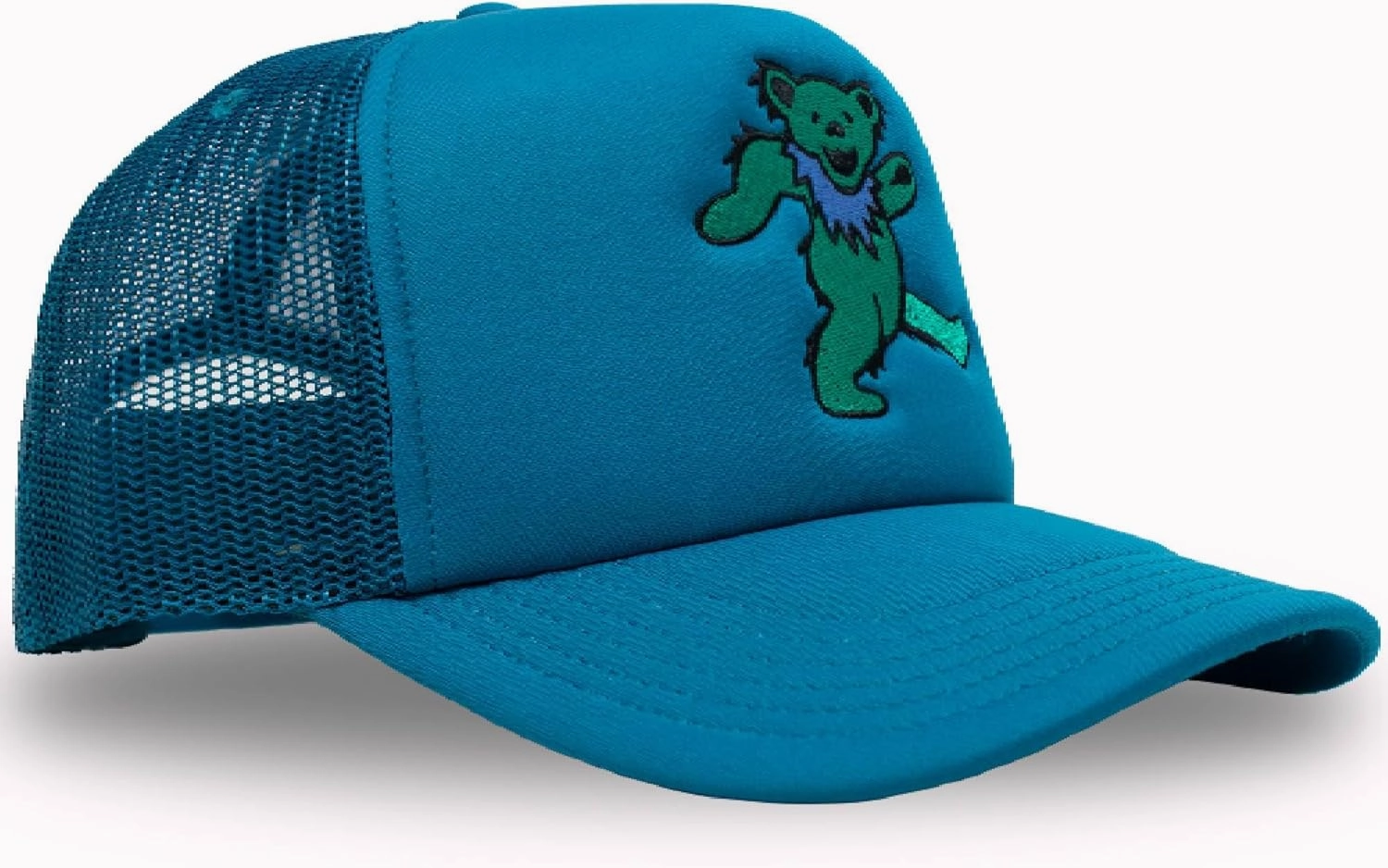 Ripple Junction Grateful Dead Snap Back Structured Trucker Hat Embroidered Dancing Bear Steal Your Face Officially Licensed