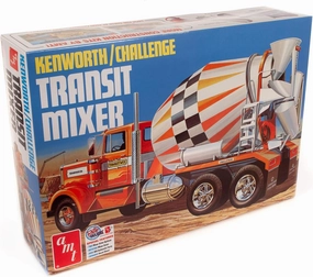 Round 2 Unknown AMT Kenworth/Challenge Transit Cement Mixer 1:25 Scale Model Kit (AMT1215)