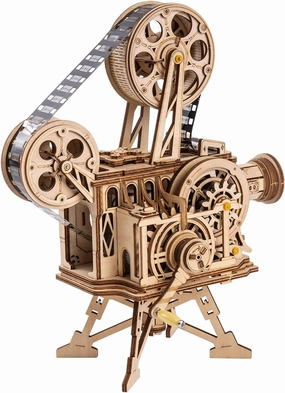Rowood 3D Puzzle for Adults, DIY Wooden Model Kit for Adults to Build, Handheld Film Mechanical Gear Building Set, Birthday Vitascope Projector