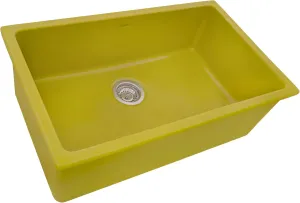 Ruvati 30-inch Fireclay Undermount/Drop-in Topmount Kitchen Sink Single Bowl - Yellow - RVL3030YL