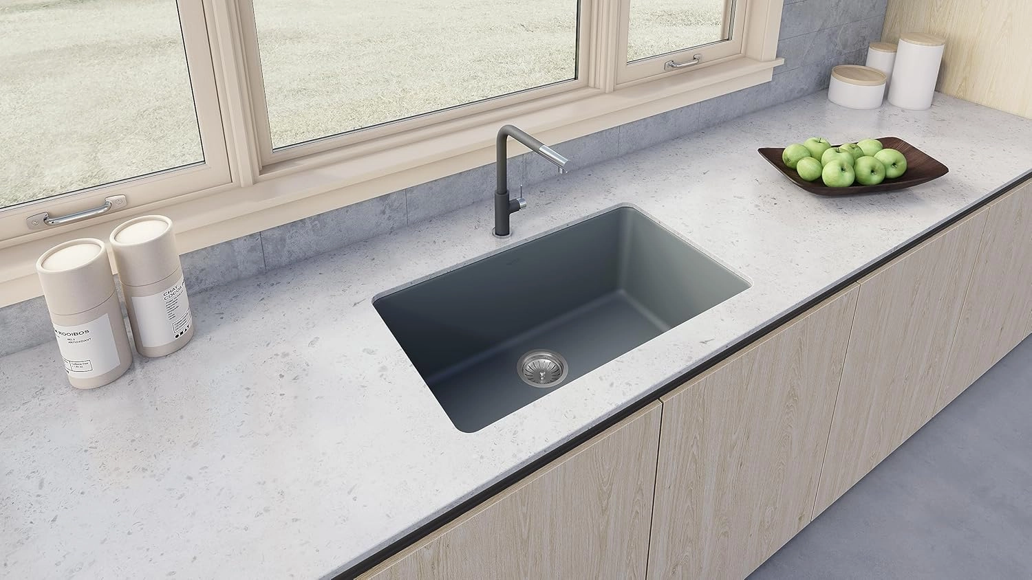 Ruvati 30-inch Fireclay Undermount/Drop-in Topmount Kitchen Sink Single Bowl - Blue- RVL3030LU