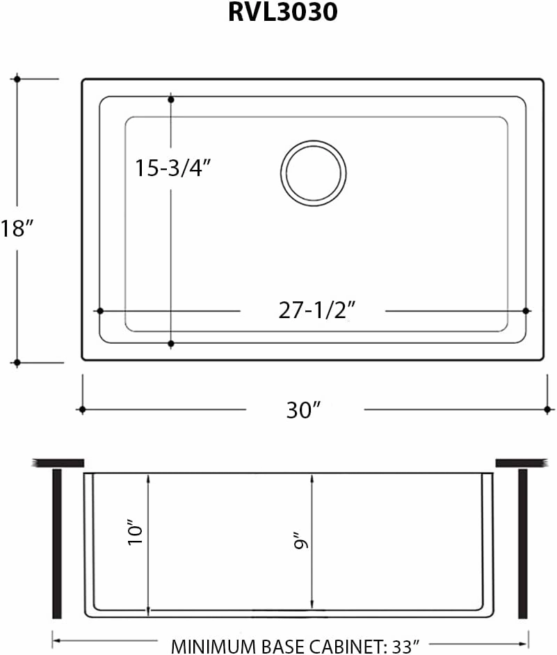 Ruvati 30-inch Fireclay Undermount/Drop-in Topmount Kitchen Sink Single Bowl - Blue- RVL3030LU