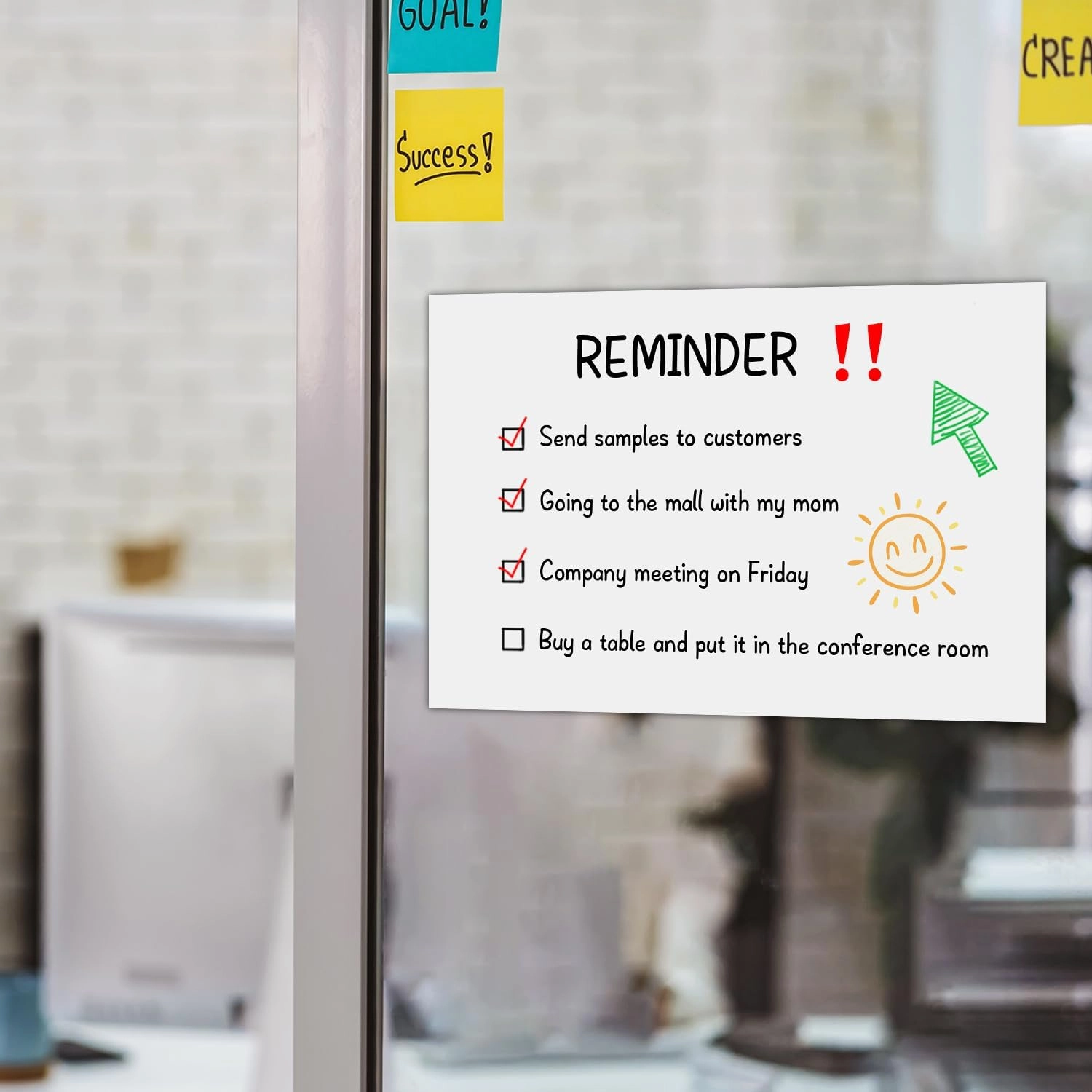 Self-Stick Dry Erase Board for Wall, White Board Dry Erase Sheets 16 x 12 Inch 2 Pack and 2 Marker, Dry Erase Whiteboards Reusable on Almost Any Wall Surface