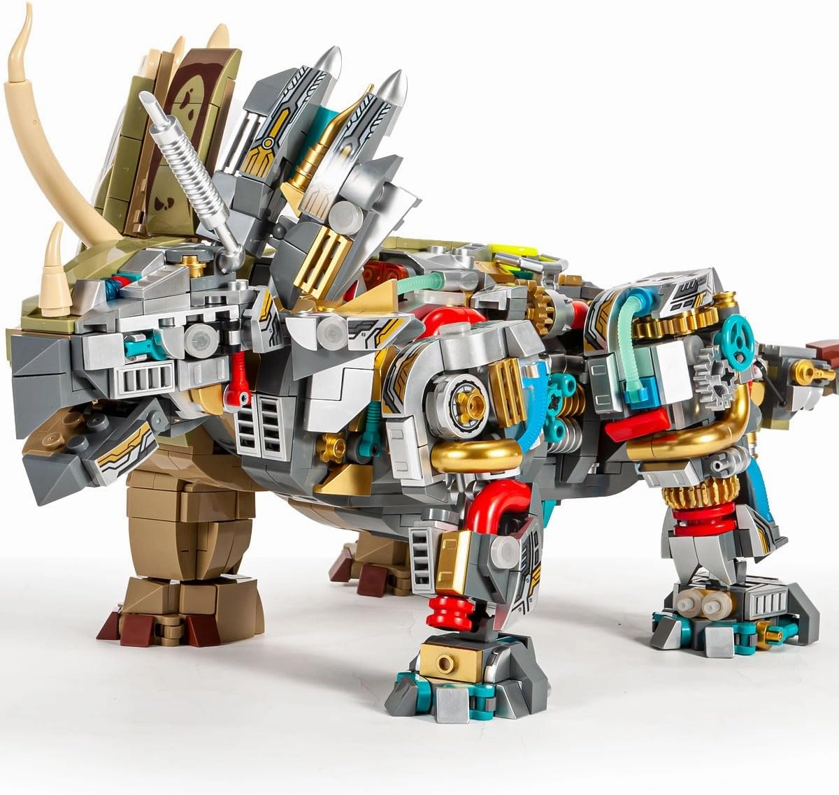 SEMKY Dinosaur Series Mechanical Triceratops Model Set, (1368Pieces) -Building Blocks Toys Gifts for Kid