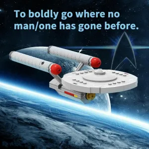 Ship with Stand 200 Pieces from The Eponymous 1960s Television Series MOC Build for Age 18 
