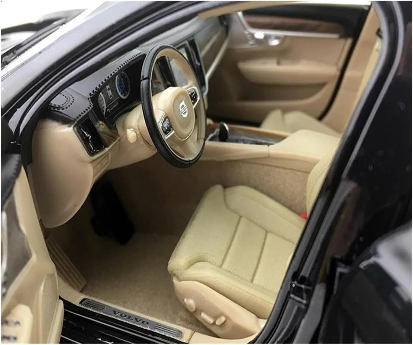 Simulation Car Model 1:18 for Volvo S90 Simulation Car Model Collection Display Home Decoration Mini Vehicles Toys(Black)