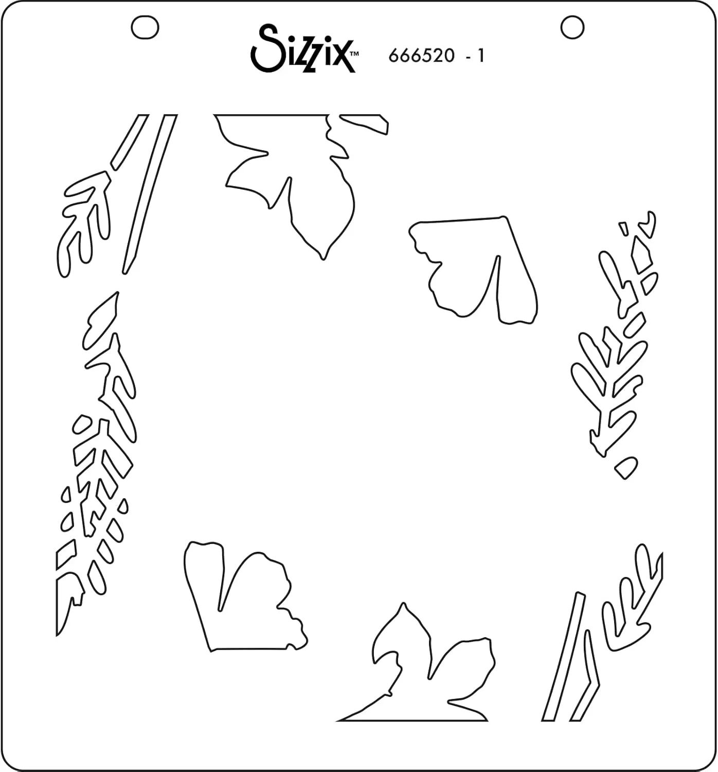 Sizzix Layered Stencils-Botanical Border, White