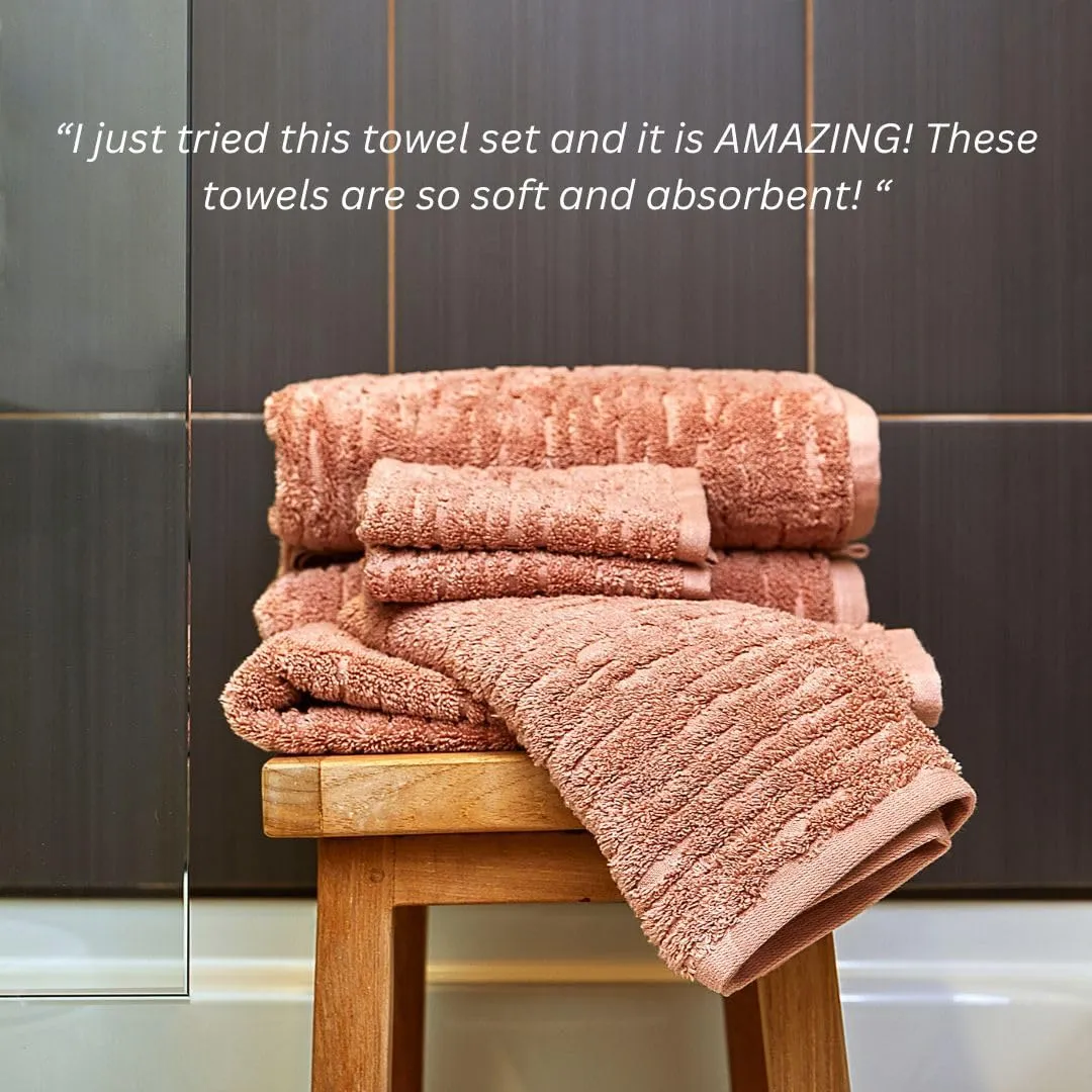 SKL Home CloudSoft Cotton Luxury 2-Piece Hand Towel Set, Clay