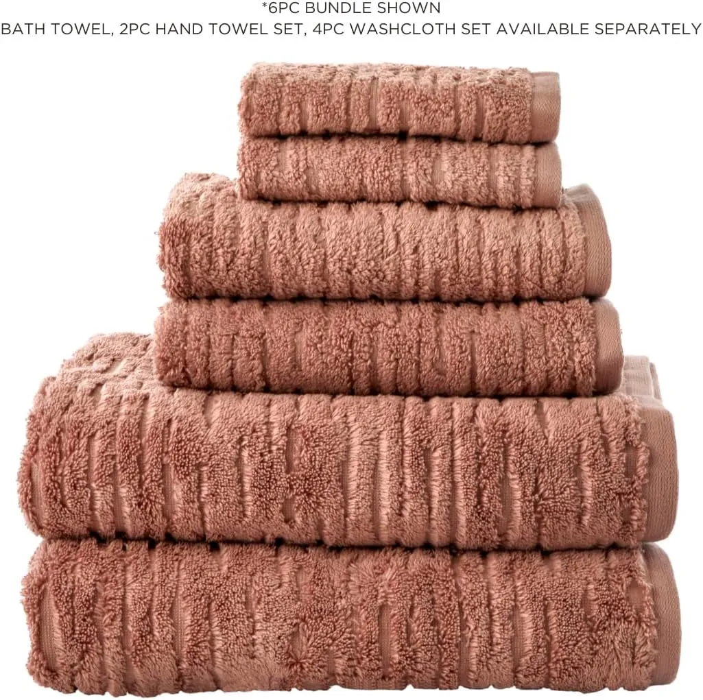SKL Home CloudSoft Cotton Luxury 2-Piece Hand Towel Set, Clay