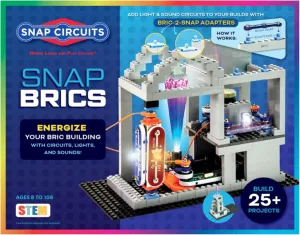 Snap Circuits BRIC: Structures | Brick & Electronics Exploration Kit | Over 20 Stem & Brick Projects | Full Color Project Manual | 20 Parts | 75 BRIC-2-Snap Adapters | 140  BRICs