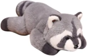 Soft Raccoon Stuffed Animals, 11 Inch Weighted Plush Toys Cute Cuddly Body Pillow Hug Sleeping Fluffy Wild Animal Toys Bed Decor Plushie Doll Gift for Birthday Kids Girls Boys