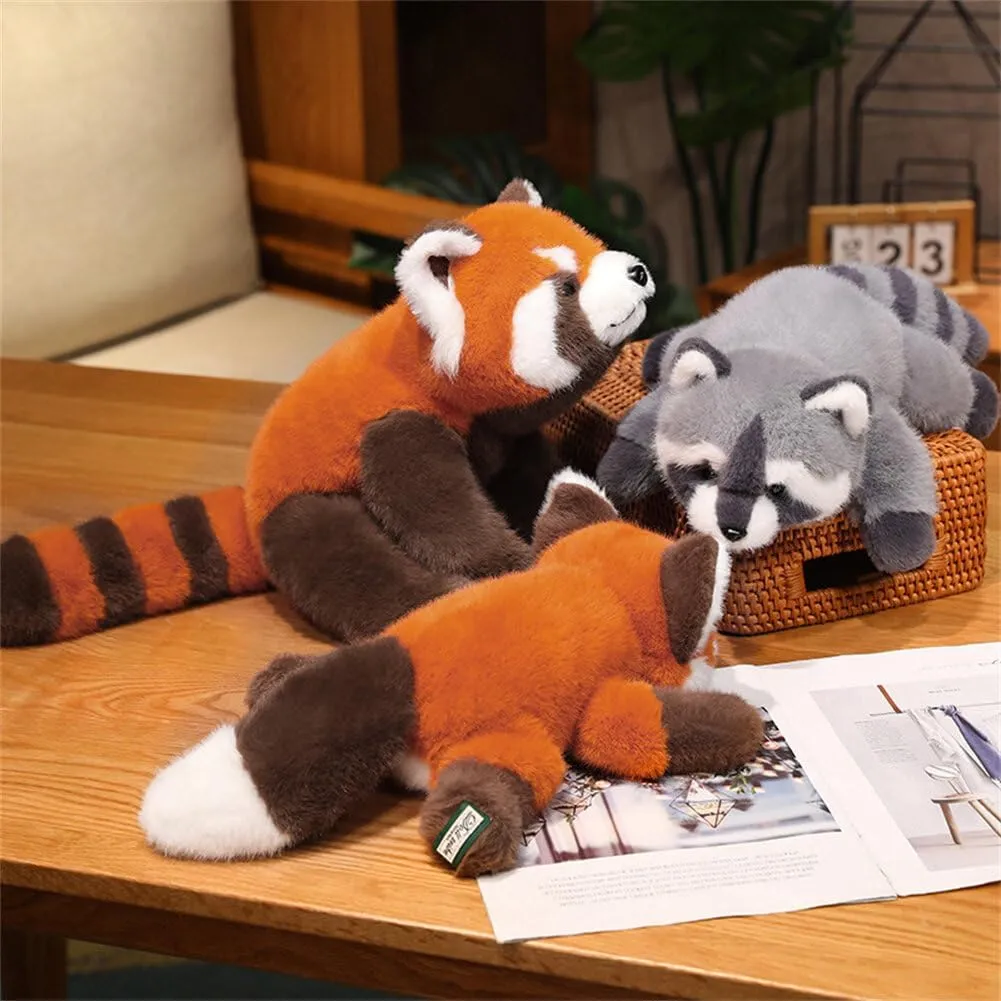 Soft Raccoon Stuffed Animals, 25IN Weighted Plush Toys Cute Cuddly Body Pillow Hug Sleeping Fluffy Wild Animal Toys Bed Decor Plushie Doll Gifts for Birthday Kids Girls Boys