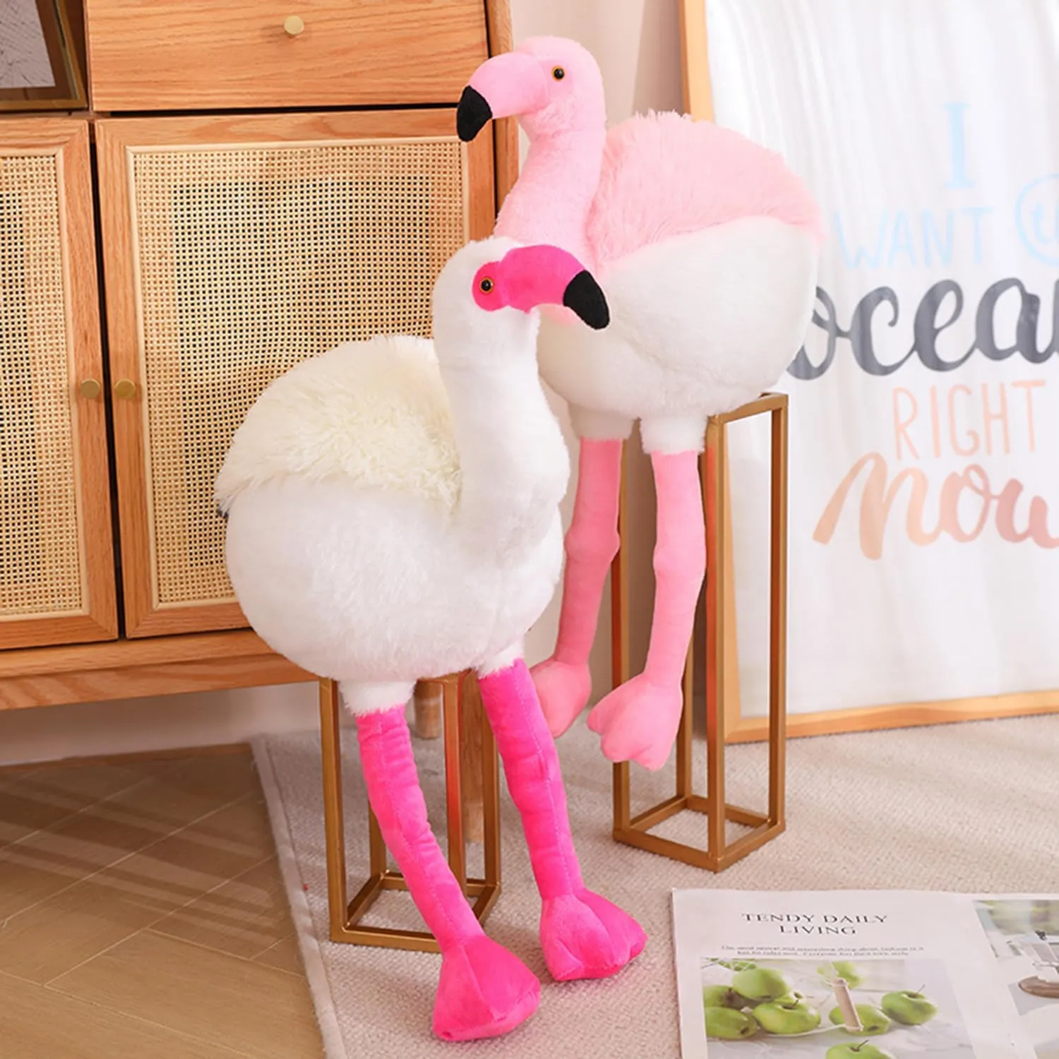 Soft Round Stuffed Flamingo Animal Plushie Fat Flamingo Plush Toys for Home Decor Cuddly Flamingo Pillow Hugging Flamingo Doll Gift for Kids or Lover (Pink, 29.9 Inch (from Head to feet))