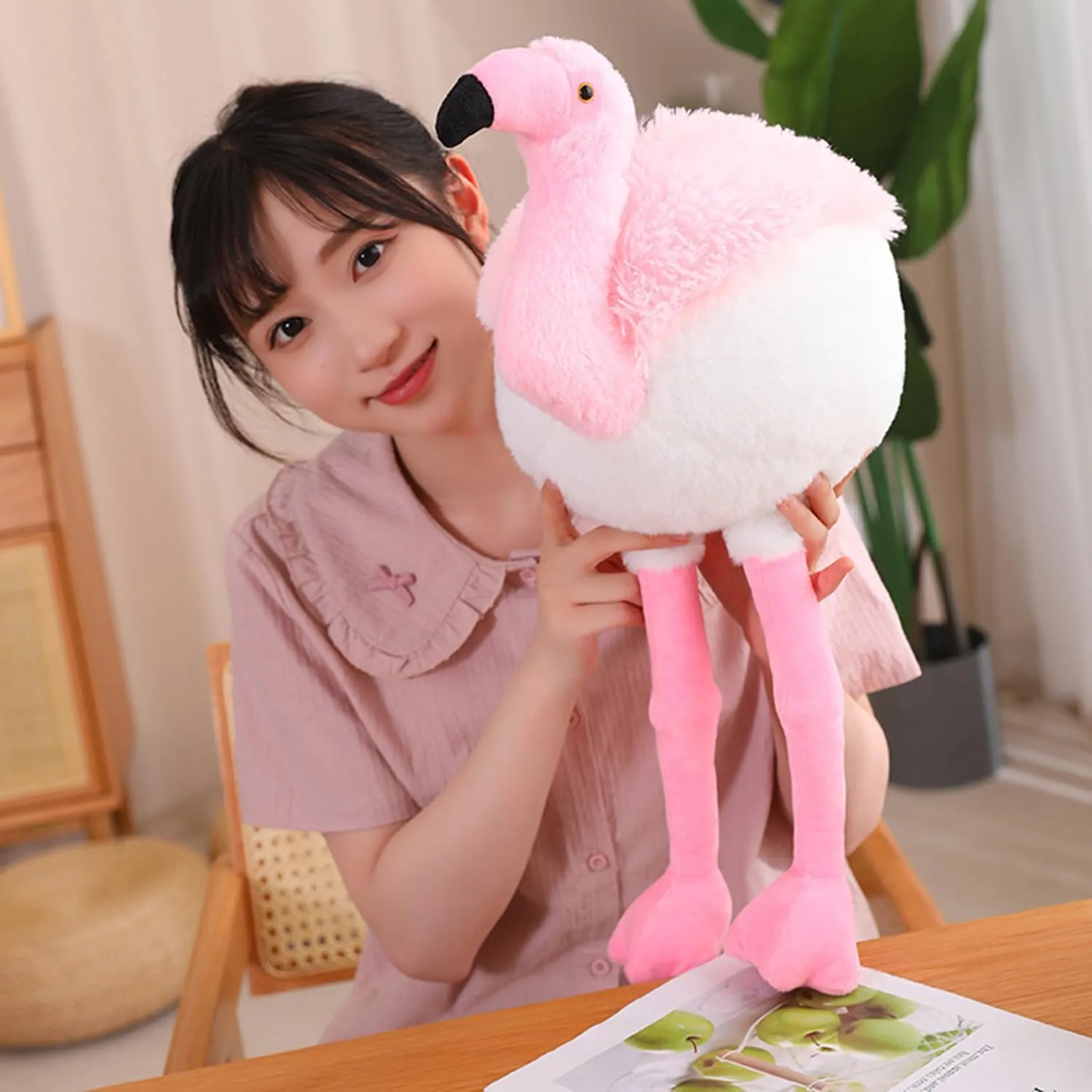 Soft Round Stuffed Flamingo Animal Plushie Fat Flamingo Plush Toys for Home Decor Cuddly Flamingo Pillow Hugging Flamingo Doll Gift for Kids or Lover (Pink, 29.9 Inch (from Head to feet))