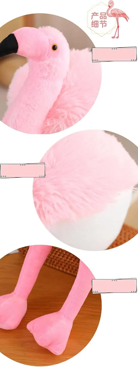Soft Round Stuffed Flamingo Animal Plushie Fat Flamingo Plush Toys for Home Decor Cuddly Flamingo Pillow Hugging Flamingo Doll Gift for Kids or Lover (Pink, 29.9 Inch (from Head to feet))
