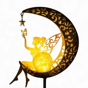 Solar Moon Fairy Garden Light – Magical Outdoor Decor for Night Gardens
