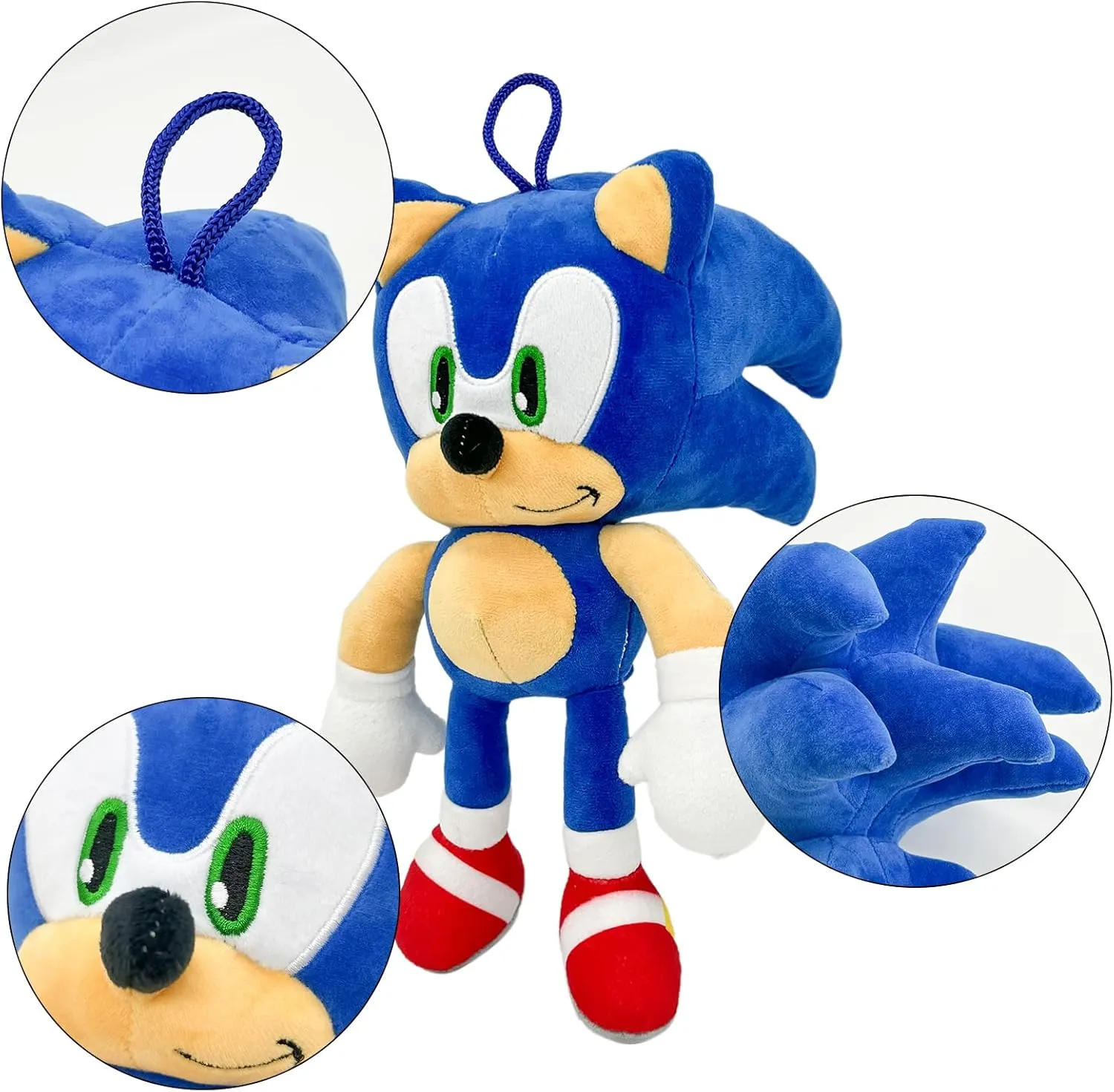 Sonic Plush Doll,The Hedgehog 2 The Movie Plush,Knuckles Sonic Plush Toy, Shadow Stuffed Animals Plush Pillow, Gift for Kids