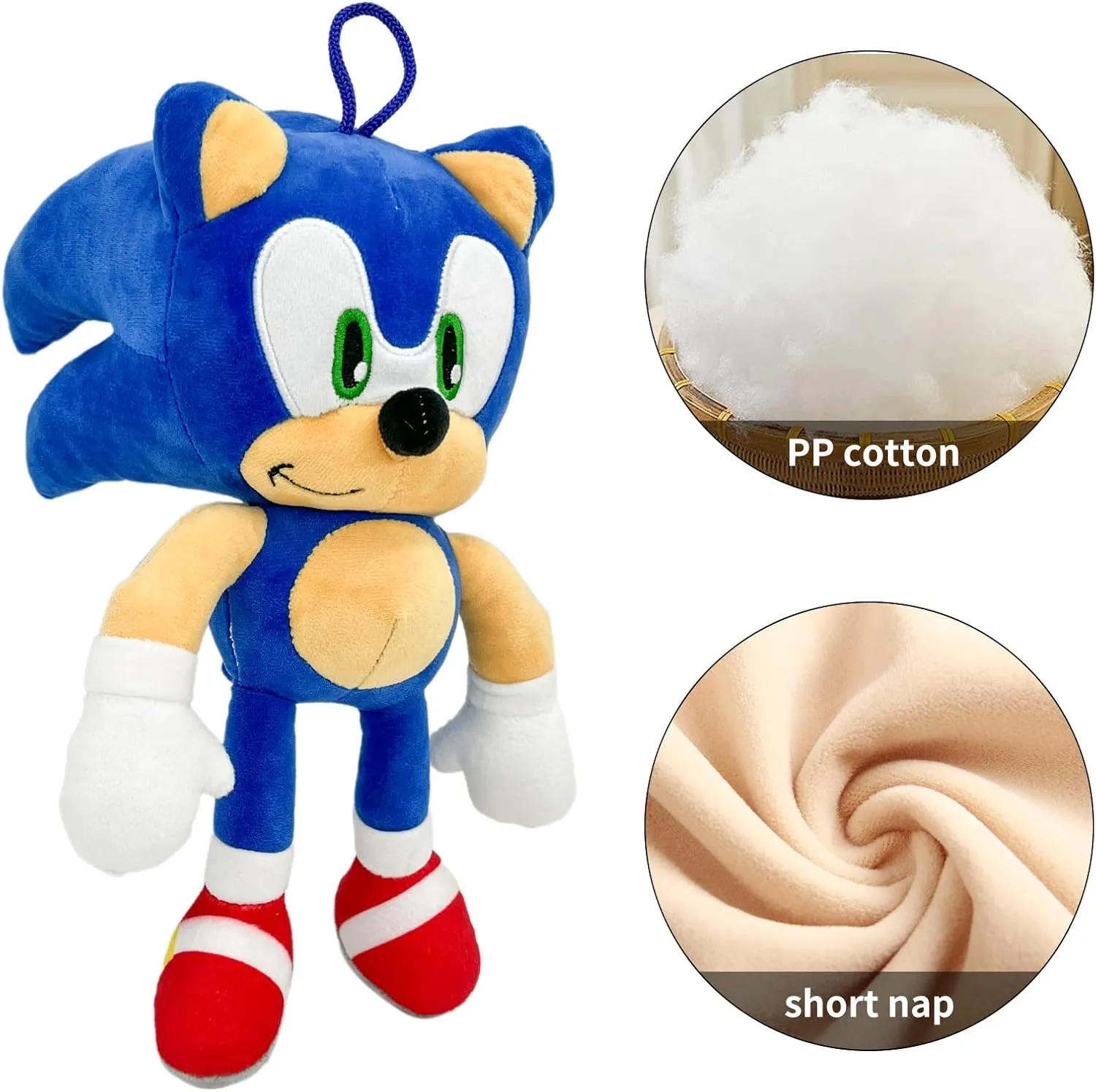 Sonic Plush Doll,The Hedgehog 2 The Movie Plush,Knuckles Sonic Plush Toy, Shadow Stuffed Animals Plush Pillow, Gift for Kids
