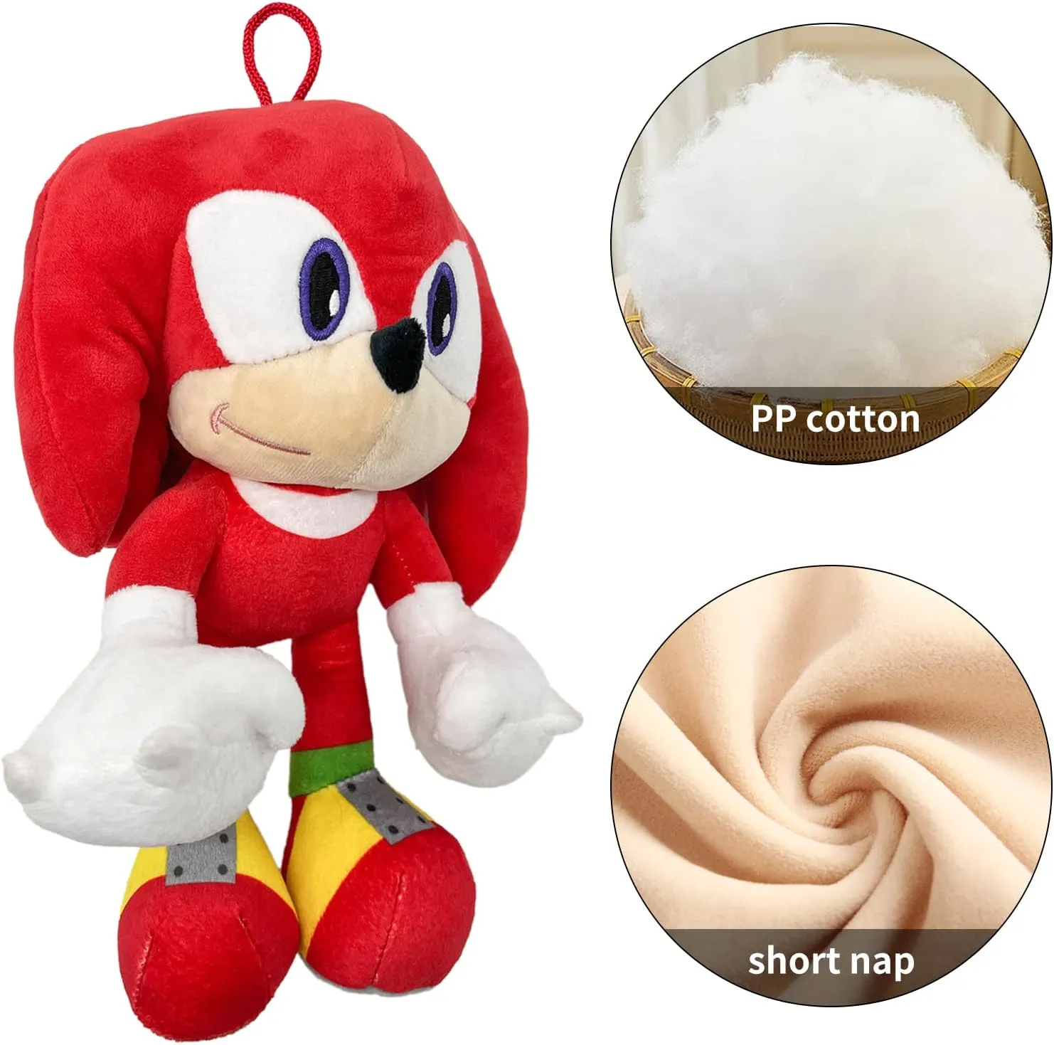 Sonic Plush Doll,The Hedgehog 2 The Movie Plush,Knuckles Sonic Plush Toy,Shadow Stuffed Animals Plush Pillow,Gift for Kids (Knuckles)