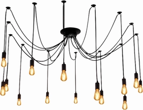 Spider Light Chandelier Spider Pendant Light Fixture Edison Chandelier 14 arms Vintage Industrial Steampunk Hanging Ceiling Multi DIY