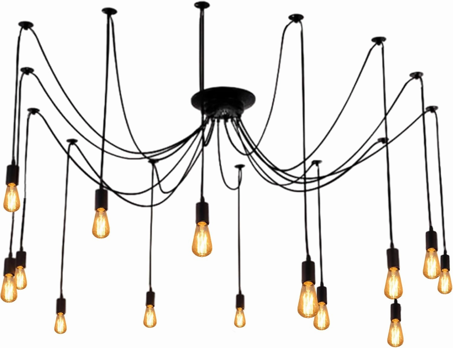 Spider Light Chandelier Spider Pendant Light Fixture Edison Chandelier 14 arms Vintage Industrial Steampunk Hanging Ceiling Multi DIY