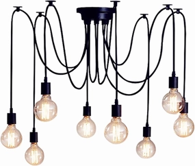 Spider Light Chandelier Spider Pendant Light Fixture Edison Chandelier 8 arms Vintage Industrial Steampunk Hanging Ceiling Multi DIY