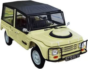 Sports car Metal Model 1 18 for Citroën Off-Road Vehicle Mehari 4x4 1979 Cast Alloy Classic Car Model with Removable Top Cover Yellow for Home Décor