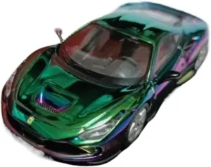 Sports car Metal Model 1:64 for F8 Tributo Electroplated Chameleon Alloy Car Model Adult Souvenir Classic Static Display Collectible for Home Décor