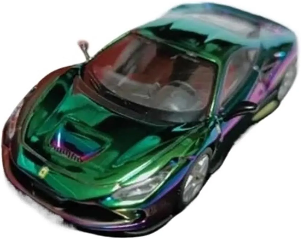 Sports car Metal Model 1:64 for F8 Tributo Electroplated Chameleon Alloy Car Model Adult Souvenir Classic Static Display Collectible for Home Décor