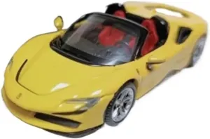 Sports car Metal Model 1/64 Scale for SF90 Spider Yellow Alloy Model Car Adult Souvenir Classic Static Display Collectible Toy for Home Décor