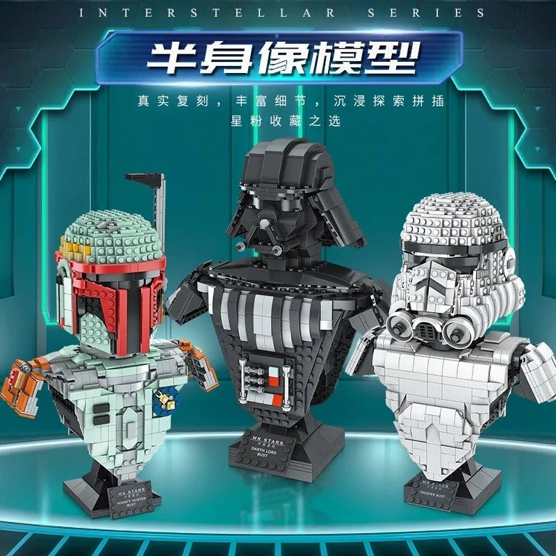 Star Wars MOC Trooper Bust Helmet Bricks Toys 21022