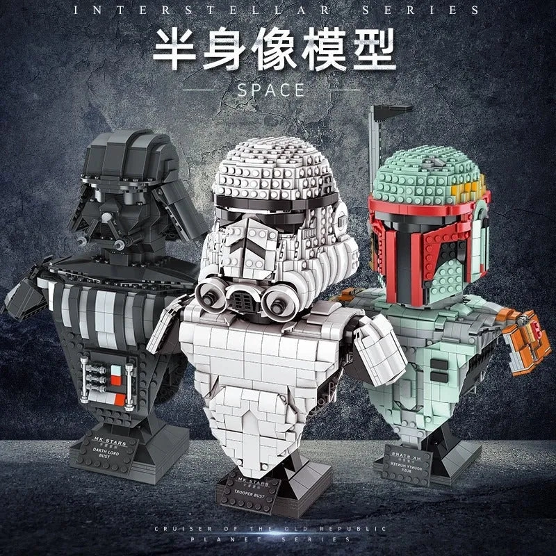 Star Wars MOC Trooper Bust Helmet Bricks Toys 21022