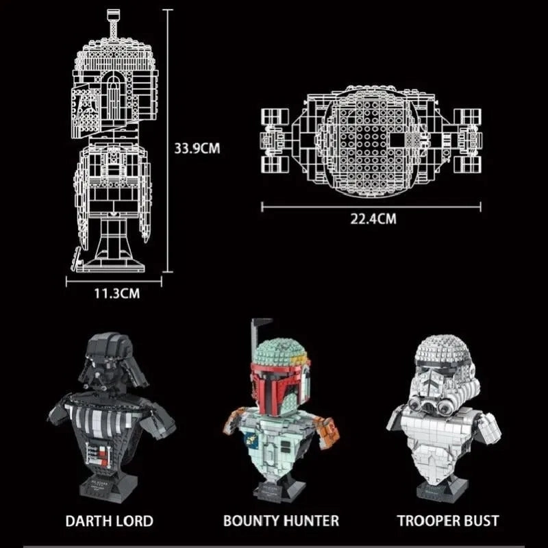 Star Wars MOC Trooper Bust Helmet Bricks Toys 21022