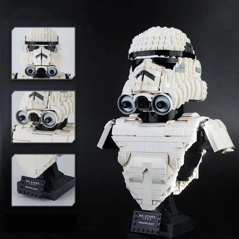 Star Wars MOC Trooper Bust Helmet Bricks Toys 21022
