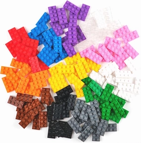 Strictly Briks Classic Flat Bricks Starter Kit, 12 Colors, 144 Pieces, 2x4 Inches, Building Creative Play Set for Ages 3 and Up, 100% Compatible with All Major Brick Brands