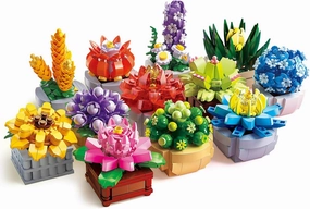 Succulents Set for Adults Building Sets, 12 Plants, Home Decor, Birthday Gifts for Women, Creative Housewarming Gifts, Botanical Collection, Flowers Succulents Artificial Plant Kit (1174 piece)