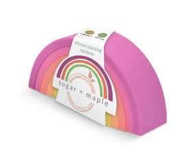 Sugar   Maple 6 piece Silicone Stacking Rainbow