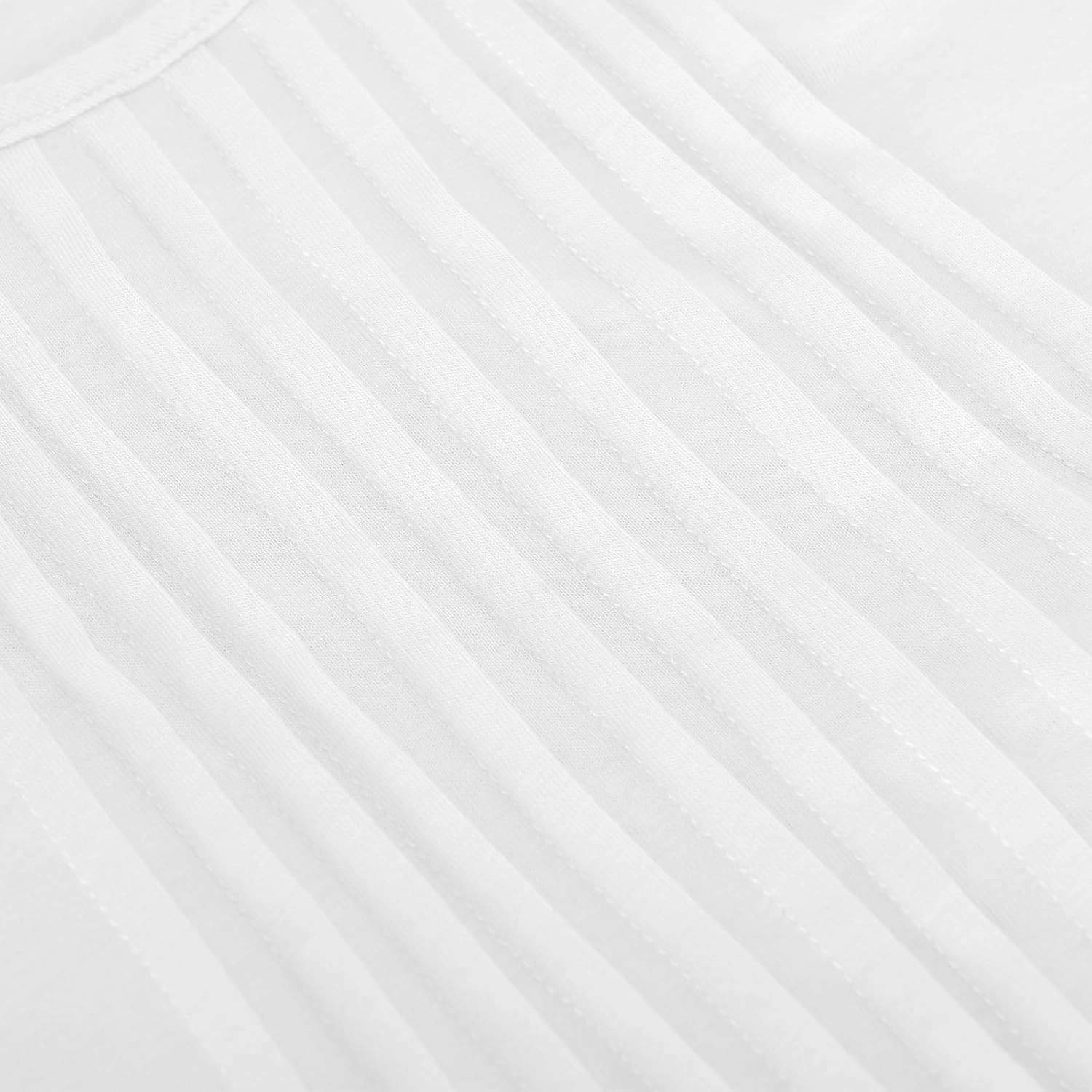 Summer Dresses for Women 2025 Pleated Short Sleeve Crewneck Womens Dresses Plain Casual Beach Dress with Pockets