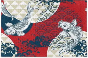 susiyo 1000 Piece Jigsaw Puzzle for Adults Kids, Koi Fish Wave Water Circles Puzzle Wooden Jigsaw Puzzle Family Game Intellective Toys Wall Art Work for Educational Gift Home Decor