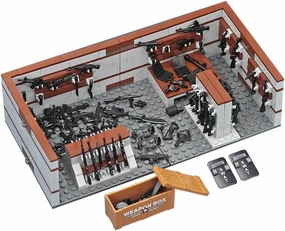 SWAT Military Arsenal Building Block Set, Transformable Weapons Display, with Weapon Box and Special Policeman Figures and Guns Accessories, Bricks Parts, Boys Birthday