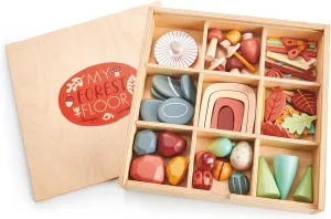 Tender Leaf Toys My Forest Floor - Wooden Open-Ended Tinker Tray Creative Play Box with Removable Compartments - Montessori Toy for Imaginative Play - Age 3 