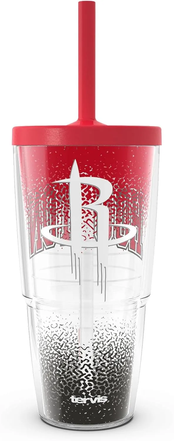 Tervis NBA Houston Rockets - Defend Made in USA Double Walled Insulated Tumbler Travel Cup Keeps Drinks Cold & Hot, 24oz with Straw Lid, Classic