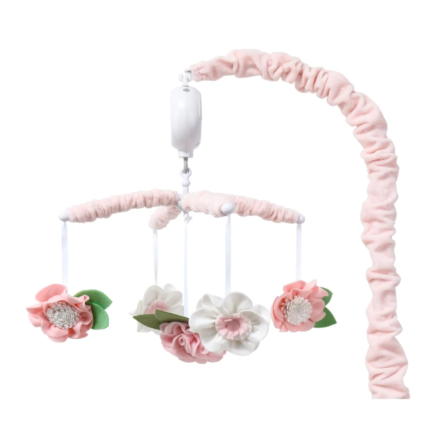 The Peanutshell Crib Mobile for Girls - Pink Musical Baby Crib Mobile with 12 Lullabies, Flower Baby Pink Floral Nursery Decor