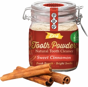 The Dirt - Remineralizing Tooth Powder, Natural Fluoride-Free Teeth Whitening Powder with Hydroxyapatite, Flouride & Gluten Free, Organic Vegan (Sweet Cinnamon, 51g: 6 Month Supply)